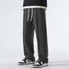 Mens Straight Mop Wide Leg Sports Pants Casual Pants Cotton Fabric Straight Loose Outdoor Sweatpants High-quality Trousers 240410