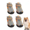 Hundekleidung 4pcs Bootsschutz 5 Größen mit robuster Gummi-Sohle atmungsaktiven Anti-Rutsch für den Sommer