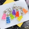 Chains 20PC Cute Girls Resin Gummy Bear Keychain For Woman Candy Color Animal Bear Key Chain Earphone Cover Jewelry Party Friends Gifts