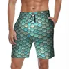 Short shorts de verão ginásio gradiente sereias escala executando azul roxo personalizado calça curta y2k retrô rápido nadar seco troncos