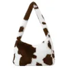Väska kvinnlig mjölkko mönster axel enstaka casual crossbody shopping fyrkant för kvinnor damer reser messenger väskor 2024