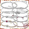 Strands New Hot 925 Silver Sparkling e Red Tennis Love Sign Flower Bracelet para jóias originais