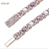 Perle naturelle de 15 mm Natural VVS Moisanite Cuban Link Chain 925 Collier de liaison de chaîne cubaine argent sterling