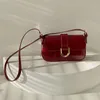 Hot Sale Seld Seldeira Vintage Patente Patente Bolsa de ombro de Couro Mulheres Design de Luxo Trend Red Flap Bolsas Fi Crossbody Bag 3183#