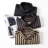 2023 Spring Shirts Men Dress Vertical Stripe Slim Casual Long Sleeve Shirt Male Chemise Homme Tuxedo 240418