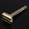 Blades Butterfly Open Safety Razor for Men Safety Razor with 5 Blades Fits All Double Edge Razor Blades