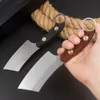 Promotion H0421 High Quality Kitchen Knife D2 Stone Wash/Titanium Coated Blade G10/Rosewood Handle Outdoor Camping Hiking Fixed Blade Knives with Leather Sheath