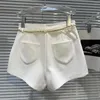 Women's Shorts PREPOMP 2024 Summer Collection Metal Waist Chain Petal Applique Suit Women GP871