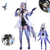 Anime Costumes Skirk Game Cosplay Genshinimpact Skirk Cosplay Come Master of Tartaglia Game Come for Women Party Dress Y240422