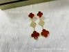 Marca Orecchini di trifoglio di diamanti per diamanti per via malachite originale