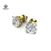 Hete groothandel dames unieke kleine luxe glanzende 14k 18k gouden diamant moissanite stud oorbellen