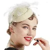 Berets 1 PC Braut Kopfschmuck Frau Hochzeit Mode Faszinator Hüte Kappen grenzüberschreitende Feder kleine Top-Huthaarclips