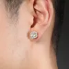 Hip Hop 8MM Round Zirconium Snowflake Cross Rock Sugar Without Ear Holes, Powerful Magnetic Earrings, Trendy and Versatile Earrings