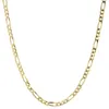 14K Yellow Gold Solid 2mm Thin Women's Figaro Chain Link Necklace 18 2243