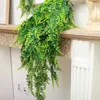 Kwiaty dekoracyjne zielone sztuczne rośliny plastikowe perską trawę rattan winorośl wisząca roślina ściana domowy ogród akcesoria dekoracji ślubnej