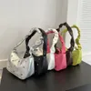 pu Leather Color Rhineste Underarm Bag Large Capacity Solid Color Girls Handbag Korean Style Summer Shoulder Bag Shop Z6Vg#