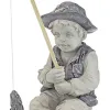 Acessórios estátua de jardim Gone Fishing Boy Yard Ornaments Resina Fisherman Funny Lawn Sculpture Home Decoration Support DropShipping