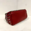 Damen Fi Punk Bling Bling Niivet Mini Umhängetasche weiche echte Kuhleder handgefertigtes Full Stifte Handtasche Crossbody Bag v6wu#