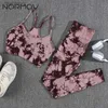 Parcours féminins KM MOV - Femmes de yoga imprimés pour femmes ensemble de leggings sans couture