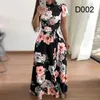 Robes de fête Robe imprimée numérique sexy et à la mode avec grande swing femme swing lacet-up floral boho maxi vestidos