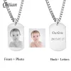 Kettingen 3 kleuren roestvrij staal op maat gegraveerde ketting leger tag hangers dubbele zijkant diy gepersonaliseerde id herdenkingsfoto sieraden