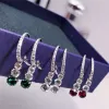 Strands Oryginalne 2024 Zestaw biżuterii Urok luksusowy anielski okrągły kryształowe słodkie naszyjniki Bransoletka na prezent dla kobiet