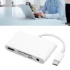 Nav 5 i 1 USB C -nav med USB3.0 Port Storage Card Memory Card Reader Slot Typ C laddningsport 3.5mm AUX Port USB Hub Adapter