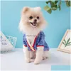 Dog Apparel Cardigan Luxury Pet Sweater Corgi Chenery Fashion Brand Clothes Warm In Autumn And Winter Drop Delivery Home Garden Suppl Dh0Eb