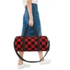 Outdoor Bags Black And Red Checkers Gym Bag Fashon Sports With Shoes Travel Training Printed Handbag Retro FitnessBag For Couple