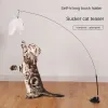 Giocattoli bacchette per gatti uccelli/piume con la campana potente aspirazione giocattoli interattivi per gatti da caccia per gattini prodotti per animali domestici