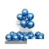 Parti Dekorasyonu 50 PCS 10inch Parlak Metal İnci Lateks Balonlar Kalın Krom Metalik Metalik Renkler Helyum Hava Topları Doğum Günü Dekor Deliği De DHGVW