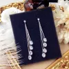 Earrings NEW 925 silver Jewelry Authentic teardrop shaped Tassel crystal from Swarovskis Ladies Fashion Earrings