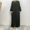 Ethnic Clothing Shimmer Abayas Bishop Sleeves muzułmańska kobieta odzież Maxi sukienki luźne Dubaj Turkish Skromne stroje swobodny islam Ramadan eid D240419
