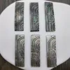 charms 6pcs 4.5x1.35CM Black Mother of Pearl Shell Geometric Rectangle Engraved Pendants Hawaiian Mop Chrams for Earring Island Jewelry