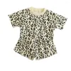 Clothing Sets Baby Girls Cotton Clothes Infant Leopard Print Tshirts Shorts 2Pcs