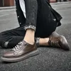 أحذية غير رسمية العلامة التجارية الإيطالية من الجلد الأصلي للرجال أوكسفورد للركض اللباس القطن الدافئ مع/لا فراء