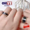 Rings Fashion Trend 1: 1 Custom Black and White Ceramic Rings 925 Silver Couple Jubileum Gift Dames sieraden