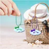 Anneaux clés 10pcs Cartoon Clouds Keychain Colorf Ball Bead Keadchains Fits Bag Dolls Label Hand Tag pour une livraison de goutte unisexe OTVKJ