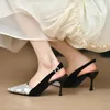 ارتداء أحذية Lucyever 2024 High Cheels Mules Sandals Women Fashion Snake نمط ثعبان رفيع الكعب