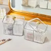 Organisation QTIP Holder Dispenser 3Section Clear Badrumsarrangör Jar Swab/Pad/Ball Holder Container Cosmetics Lagring för fåfänga