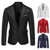 Trajes para hombres elegantes negocios blazer simple color sólido sólido moderno de bolsillo decorativo