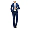 Costumes masculins 2pcs Men de mode bouton de couleurs de couleurs solides à manches longues pantalon de costume de blazer mince en laine de laine en laine tweed