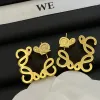 New Designer Charm Earrings Women Letter Stud Earings Fashion Geometric Gold Jewelry Luxury Dangle Earing Woman Silver Jewlery Earring