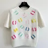 Designer Jumper T-shirt tröjor Kvinnor Knit tröja Kläd Fashion Pullover Kvinnlig tung diamantbokstav kort rosa toppbas tröja tröja