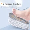 4D Massage Latex Sport Insoles Soft High Elasticity Shoe Pads Breattable Deodorant stötdämpning Kudde Arch Support Insula 240419