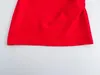 Casual jurken 2024 Rode mini -jurk vrouw ruches van schouder kort voor vrouwen mouwloze backless bodycon sexy feest