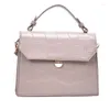 Shoulder Bags Stone Patent White Crossbody For Women 2024 Small Handbag Bag PU Leather Hand Ladies Designer Evening