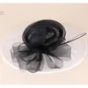 FS Siyah Beyaz Patchwork Fascinator Şapkaları Düğün Kilisesi Sinamay ile Bowknot Hat Fedora Çay Partisi 240401