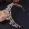 Clip per capelli a colore oro barocco stella cristallo perle perlette per le perle corona da sposa per sposa corona di corona di gioielli a fascia