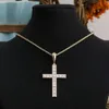 Factory Whosale 10k Gold Cross Necklace Def Princess Cut Smycken hänge halsband för man